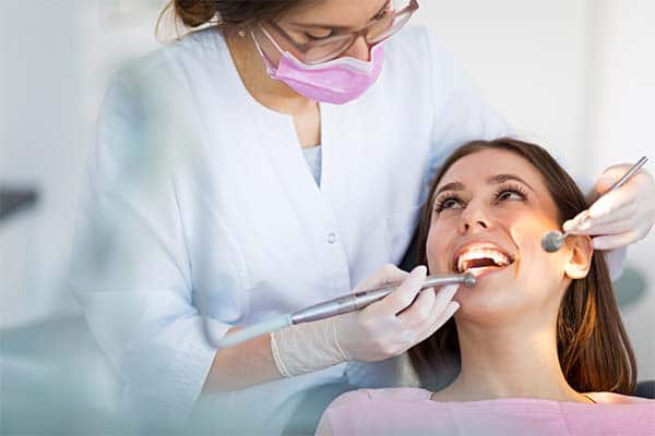 smiling at the dentist